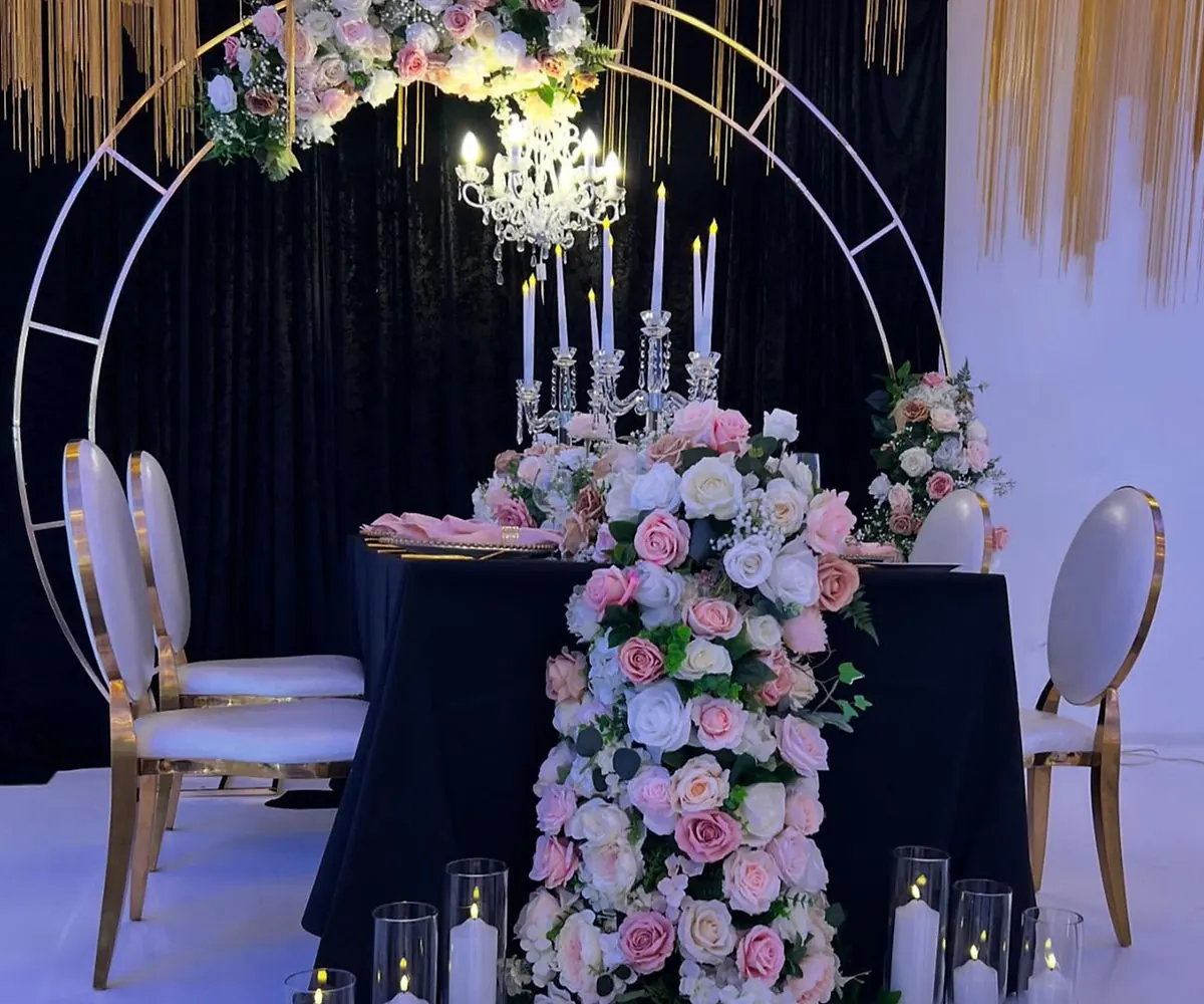 Flowers and chandeliers