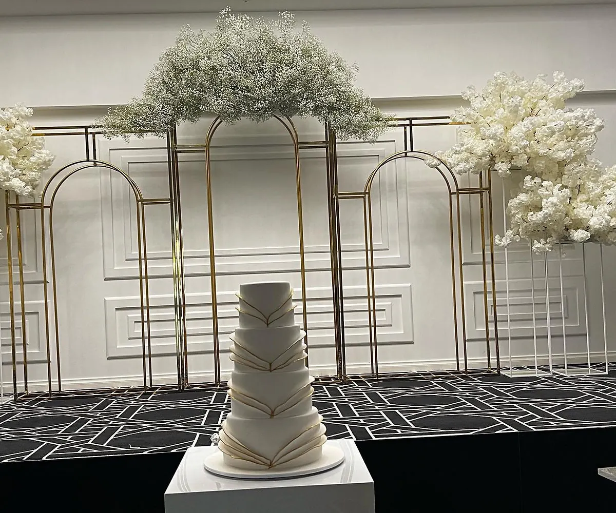 Gold arch backdrop