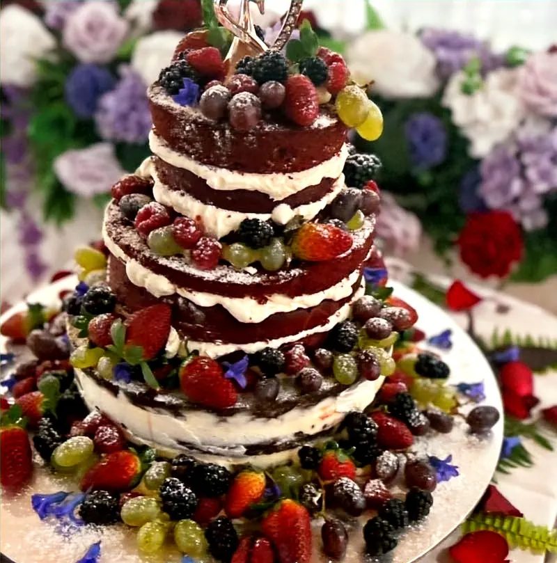 Berries And Cream Cake for Chocolate and fruit wedding cake