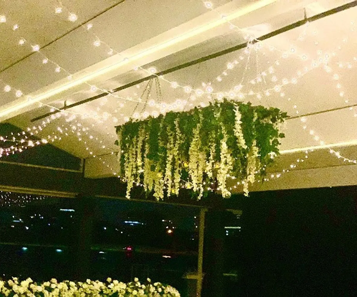 Floral ceiling installation