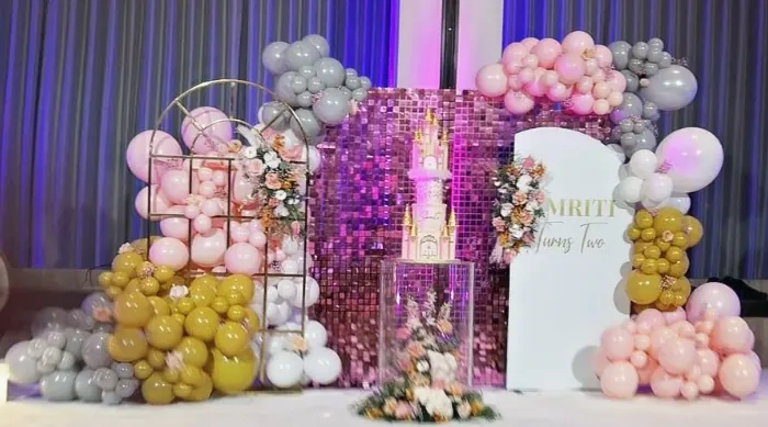 Princes Theme Party for birthday stage