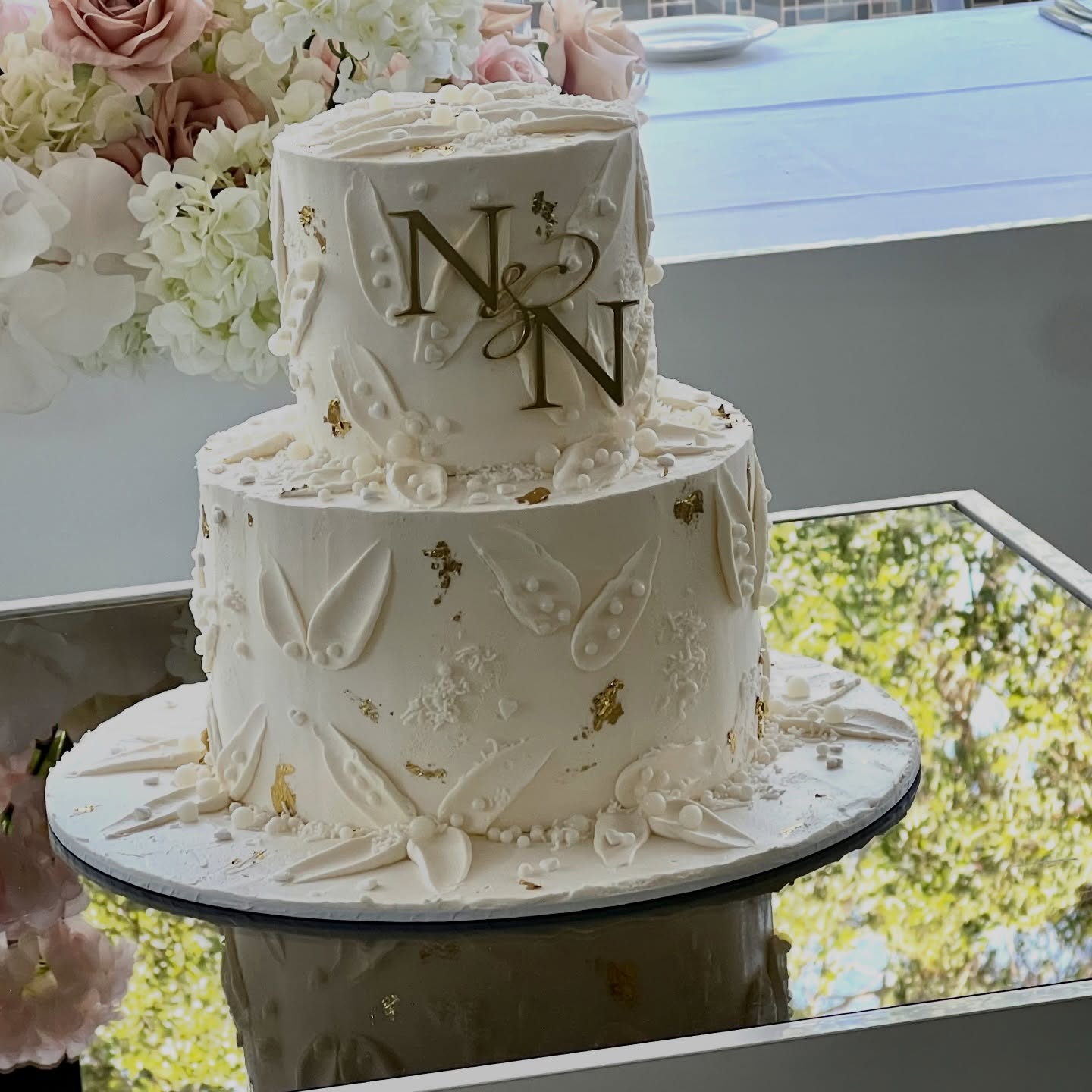 Monogrammed Wedding Cake for Buttercream 2 tier cake