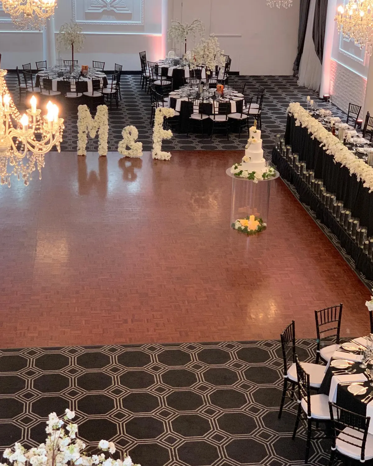 White Wedding Centrepieces for cherry blossom