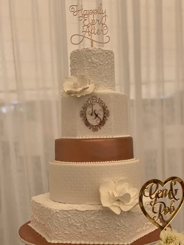 Different Shapes Cake for Rose gold touches
