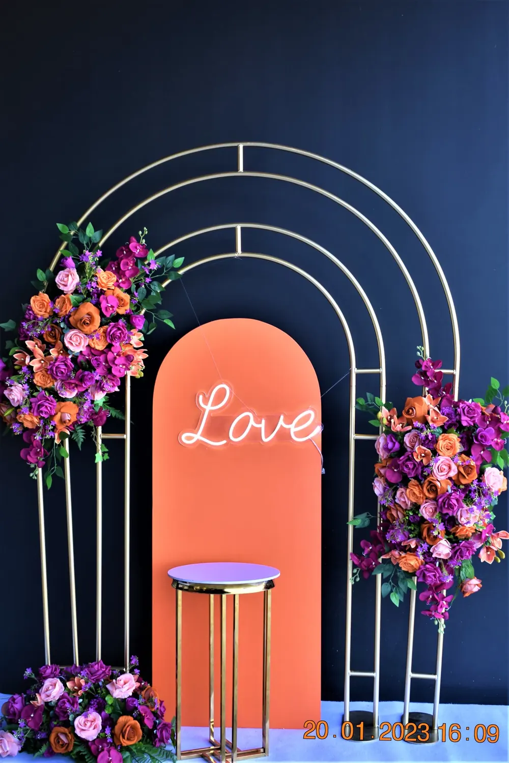 Pink And Orange Backdrop for Fuchsia and orange flowers