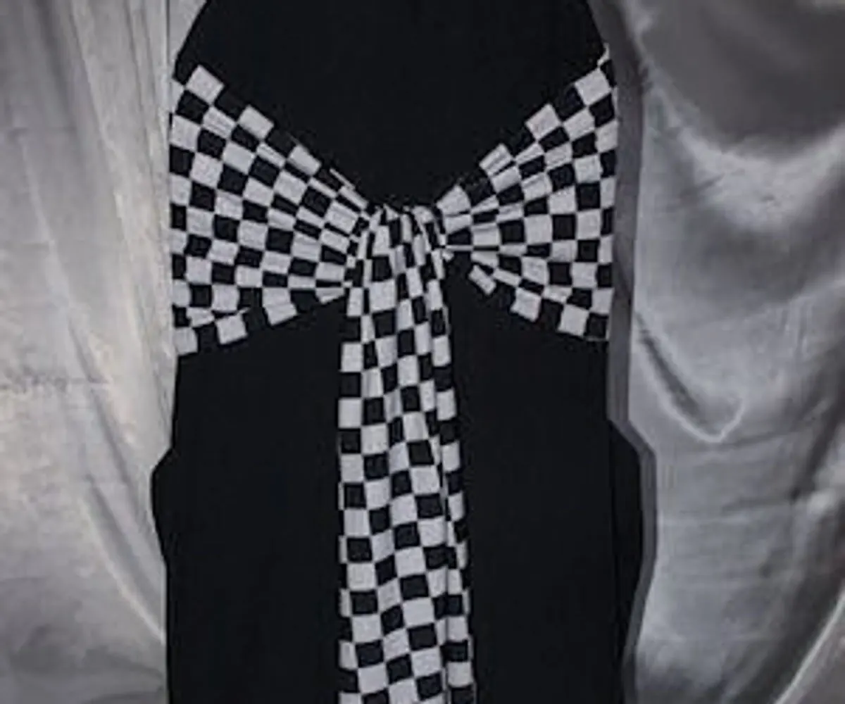 Black and white checkered sash