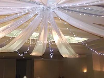 Ceiling Draping for fabric and lights ceiling