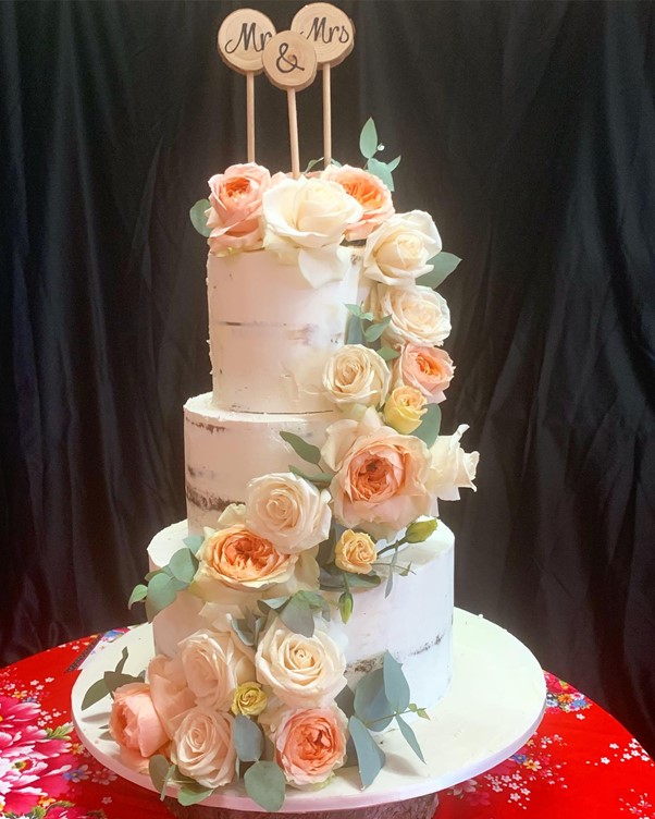 Floral Cascade Cake for 3 tier cake with cascade of flowers