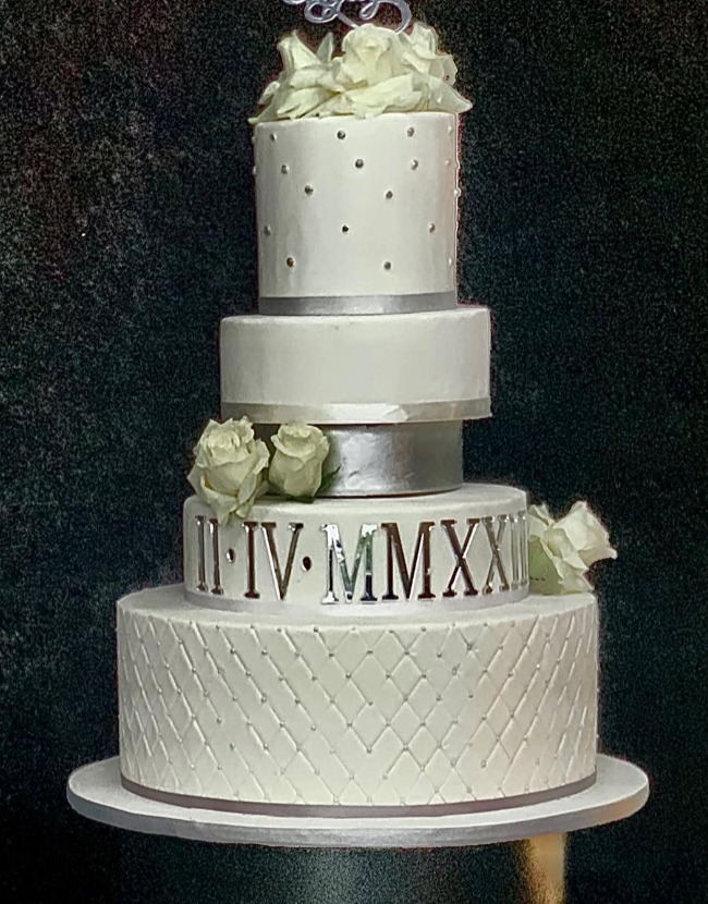 Silver And White Engagement for 4 tier engagement