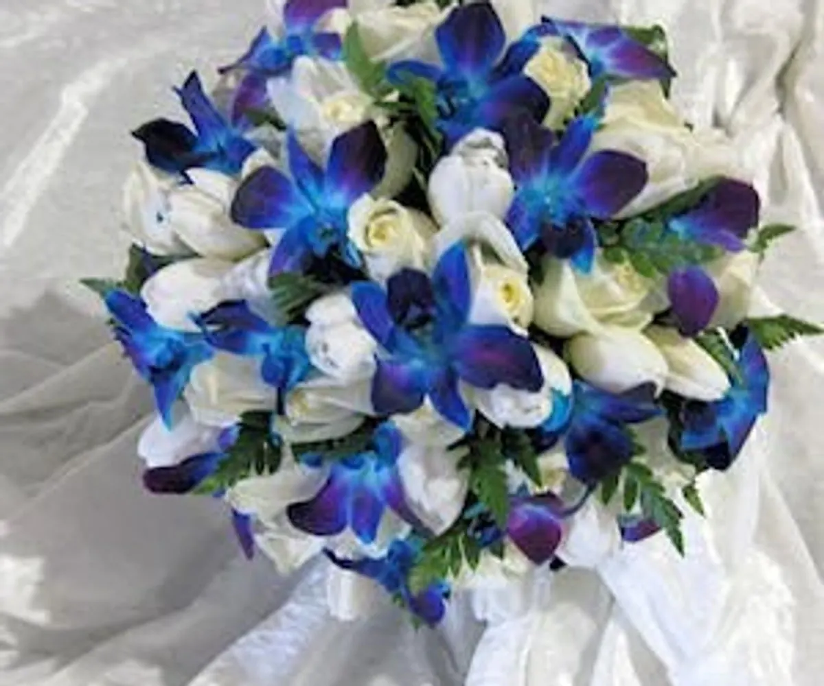 Blue orchid bouquet