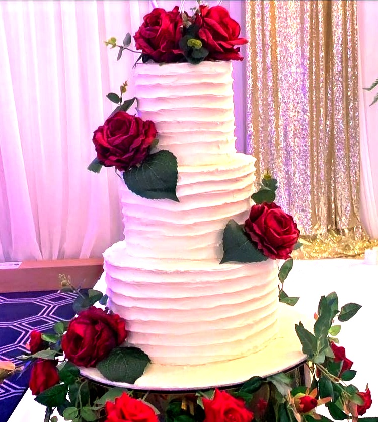 Textured Buttercream Cake for textured 3 tier wedding cake
