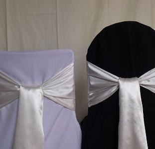 White satin sash