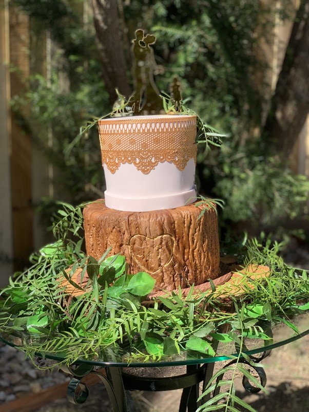 Timber And Lace Wedding Cake for Forest cake