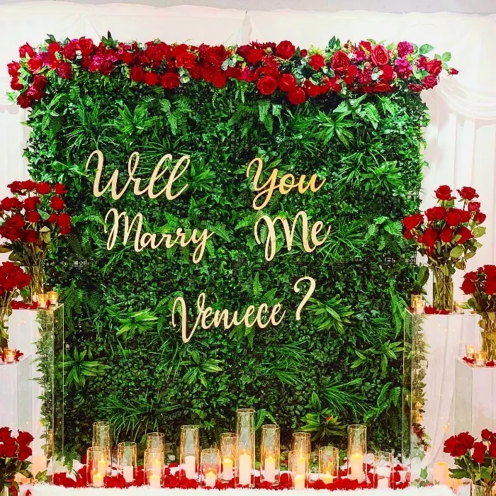 Green Backdrop for Green flower wall