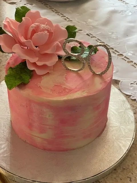 80th Birthday Cake for Pink cake
