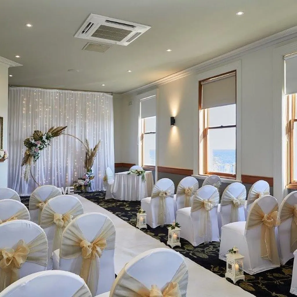 Indoor Wedding Ceremony for White and gold wedding