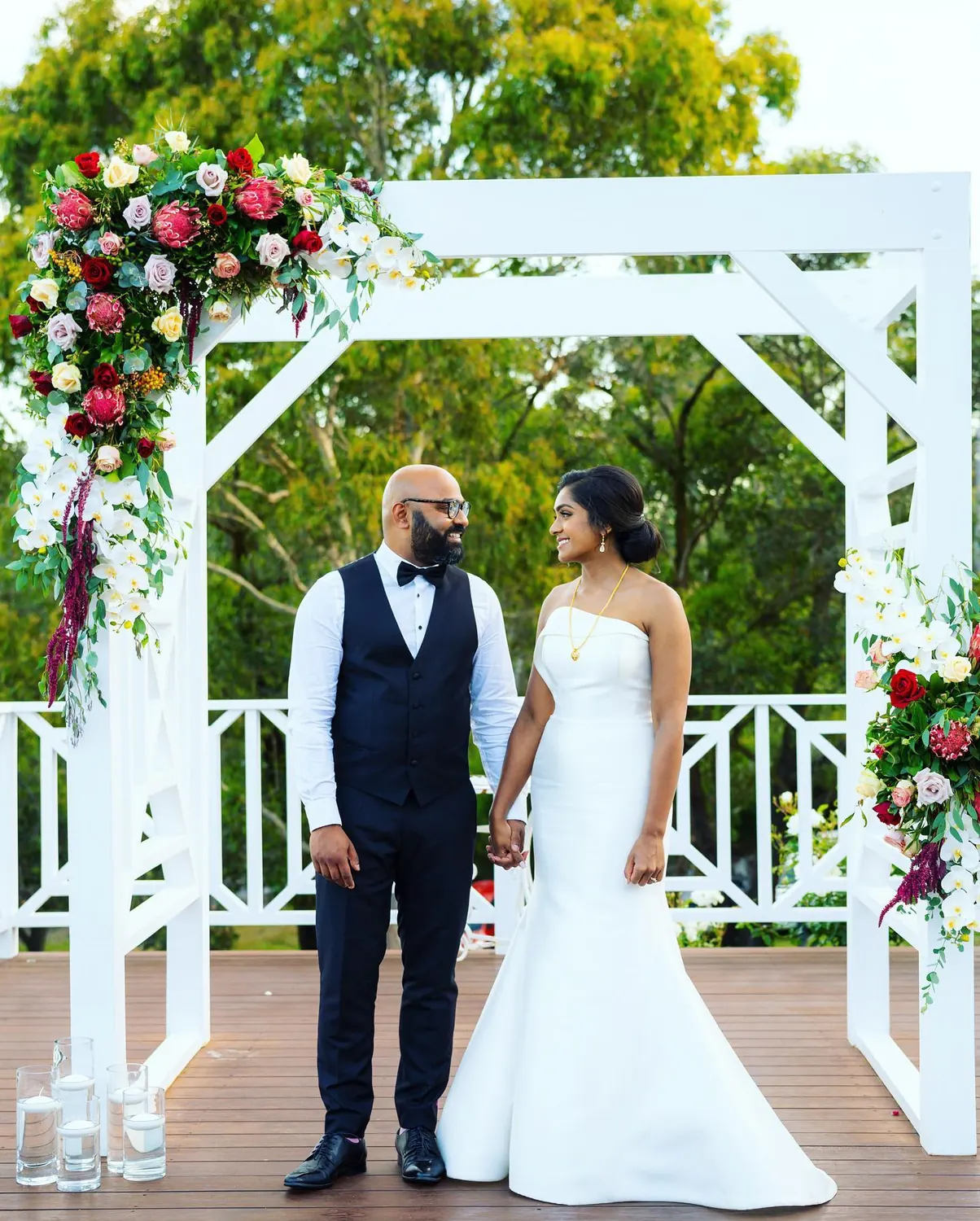 Native Flower Ceremony for Wedding Gazebo Decor