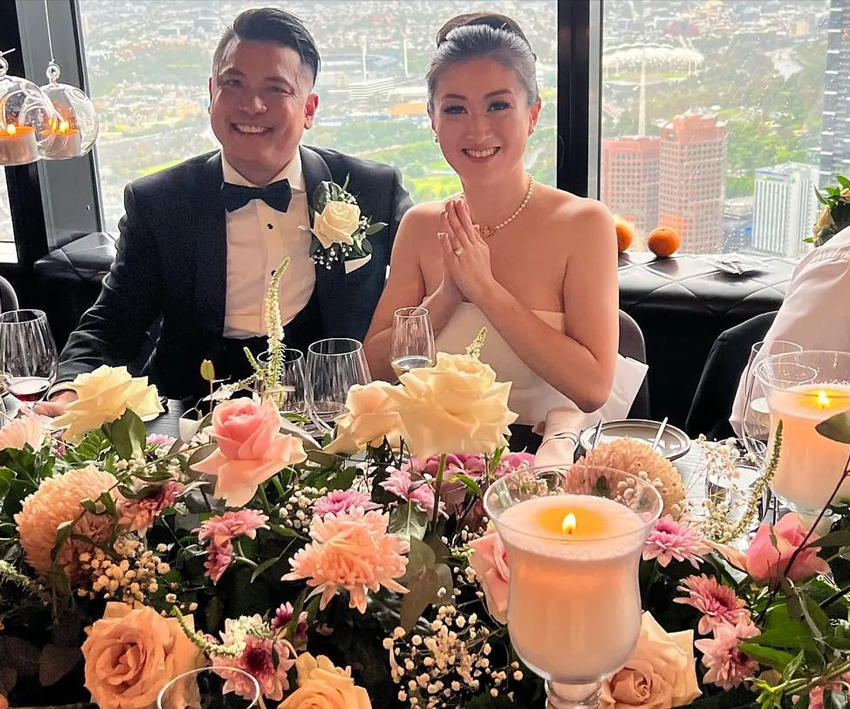 Flowers in middle of table
