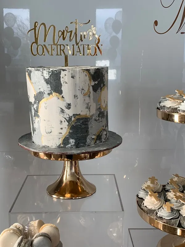 Silver And Gold Christening Cake for Buttercream Christening cake