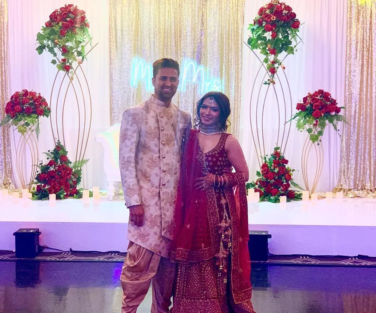 red and gold wedding