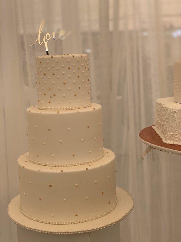 Gold Dots for 3 tier cake