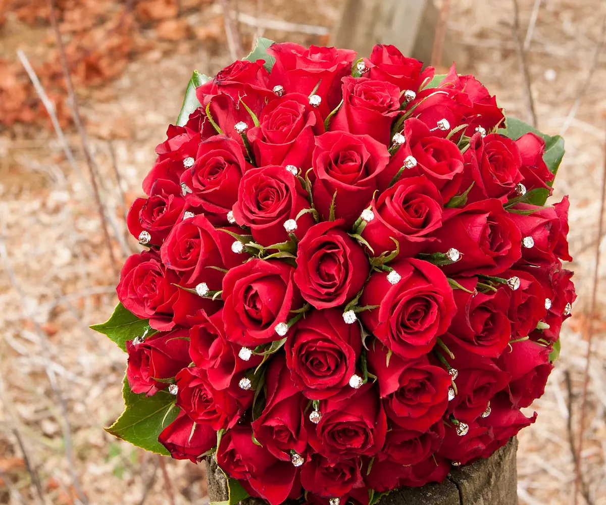 Red Roses and diamonds boquets