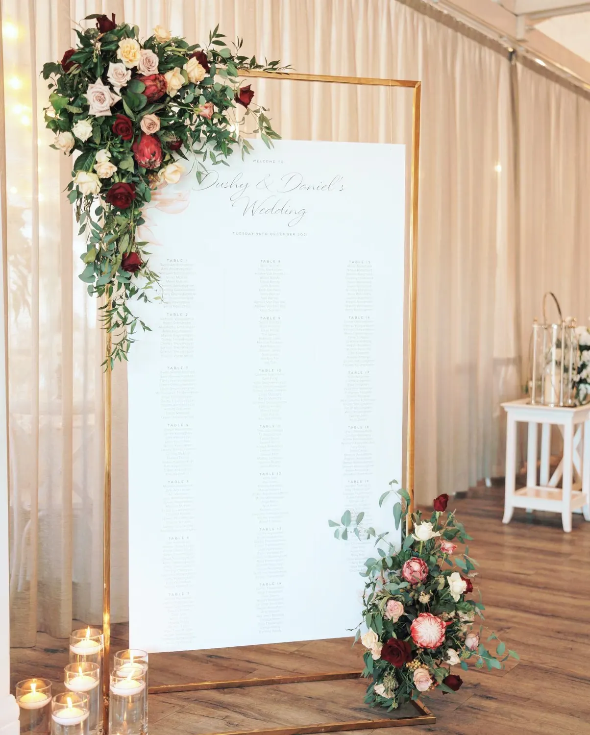 Seating Plan for Large guest seating board