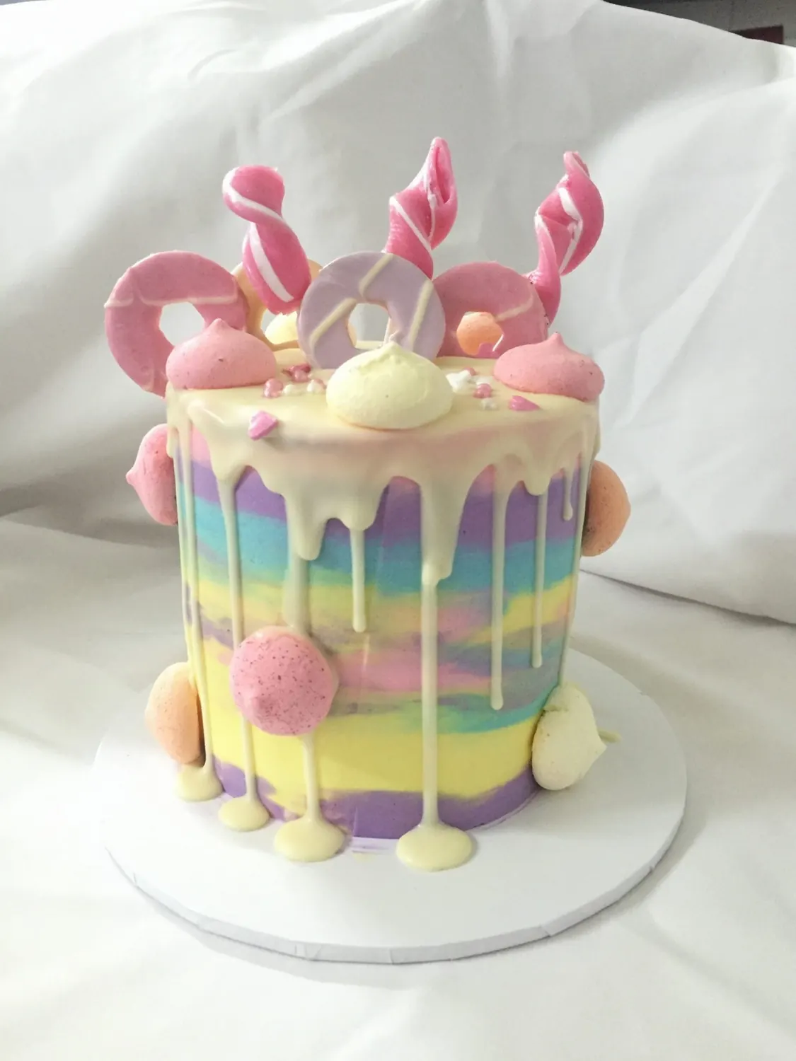 Lollies Cake for Rainbow coloured drip cake