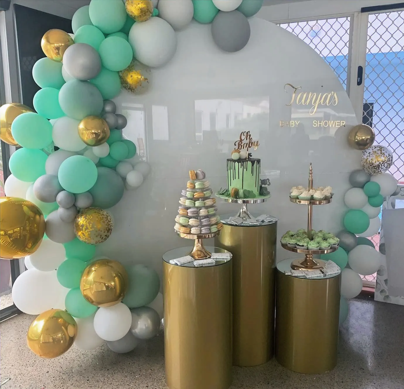 Greens Baby Shower for Baby shower backdrop