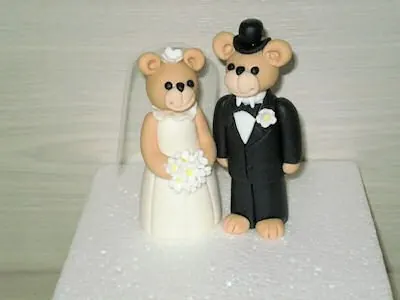 Bride and groom teddy bears figurines for Bride and groom teddy bears figurines