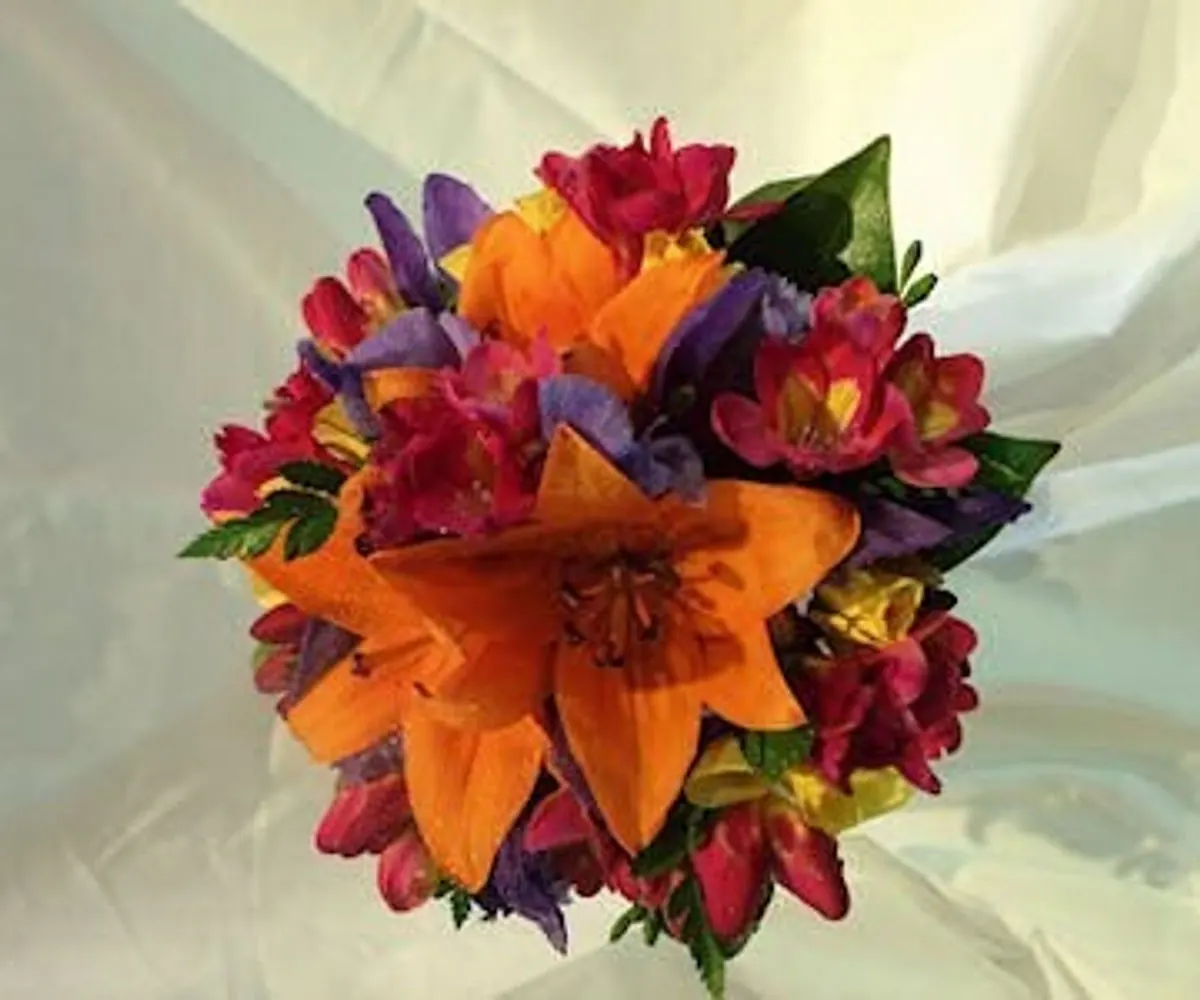 Bright coloured bouquets