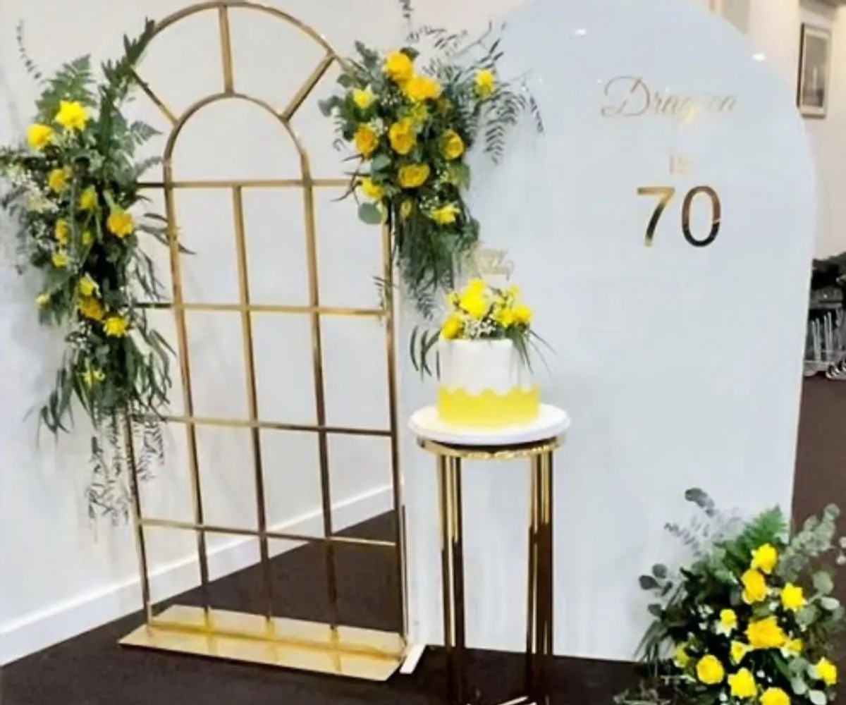 Our gold window arch teamed with