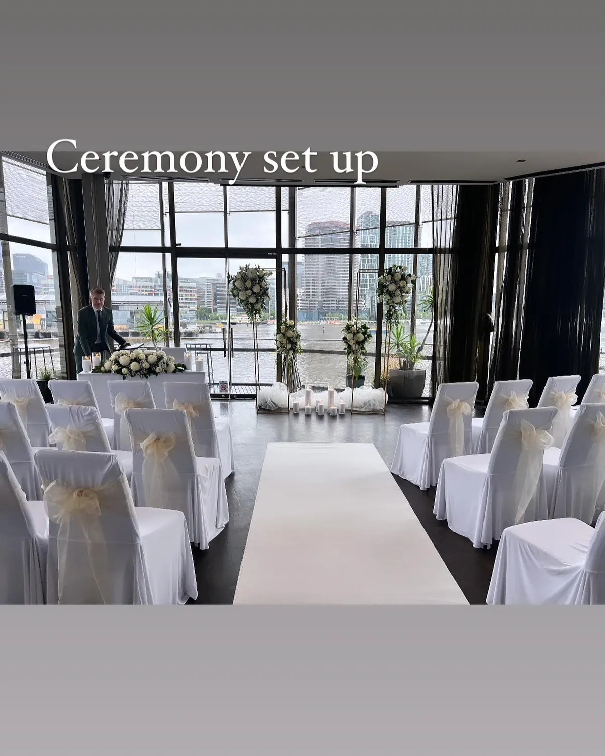 White Wedding Ceremony for Ceremony in reception room