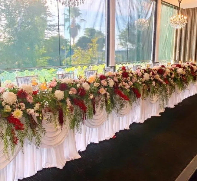 Bridal Table Flower Runner for bridal table Flower runner