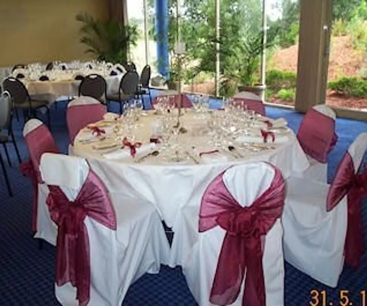 Burgundy organza sash