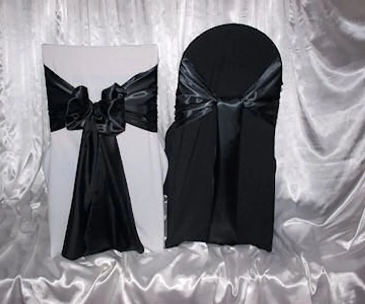 Black satin sash