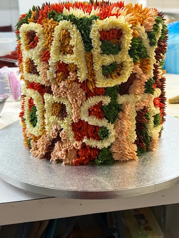 Multicolour Cake for Shaggy piped cake