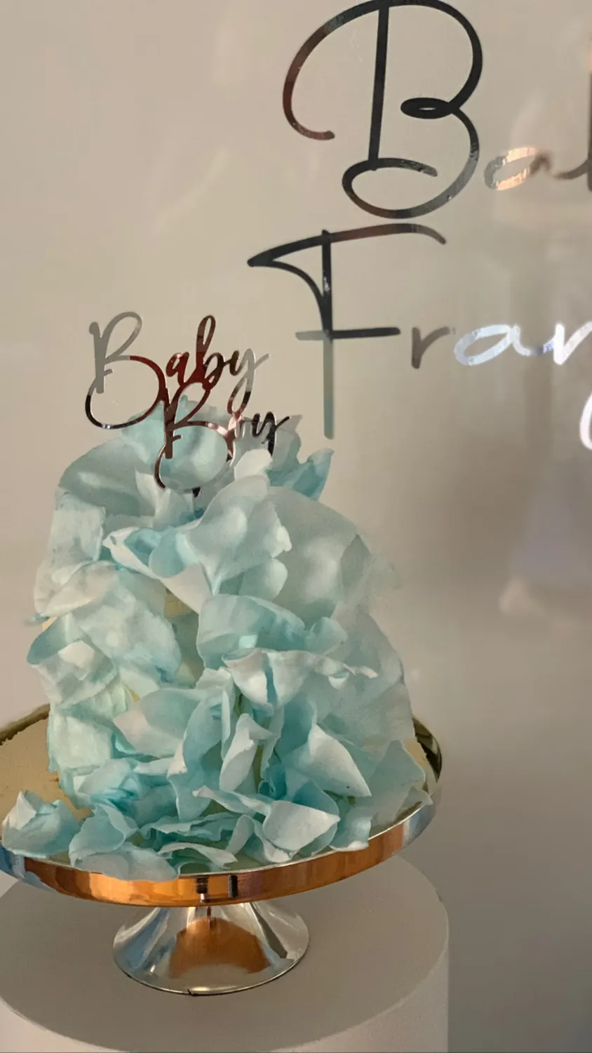 Blue Baby Shower Cake for Wafer paper designed cake