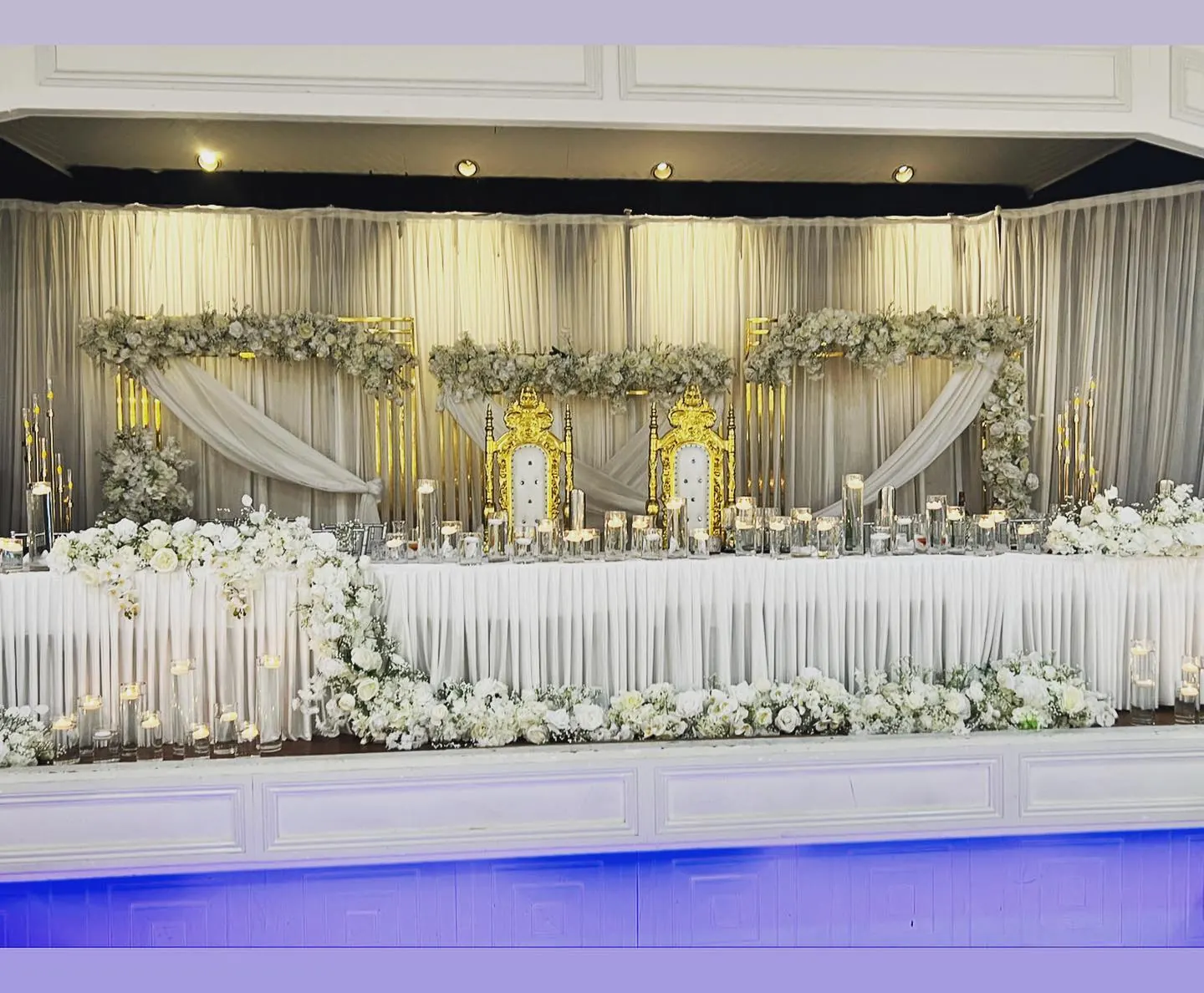 Candles And Waterfall Of Flowers Backdrop for Elaborate backdrop