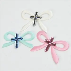 Satin Ribbon Bow With Cross for SATIN RIBBON BOW WITH CROSS