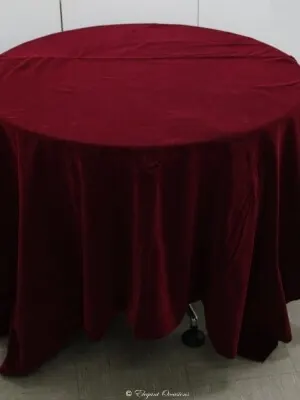 Red Velvet Table Cloth Hire for Dark Red velvet cloth