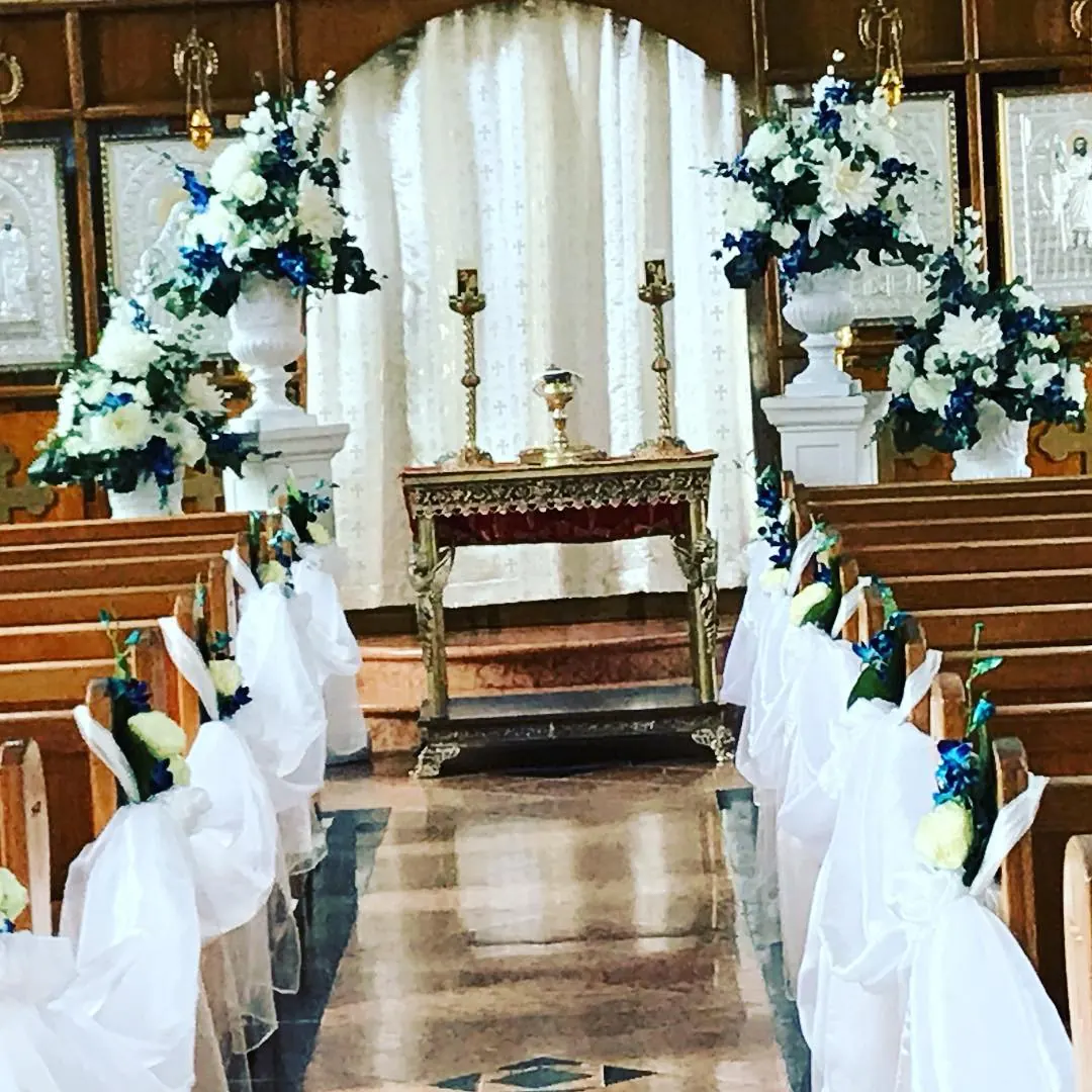 Ceremony Aisle Flowers for Church Aisle