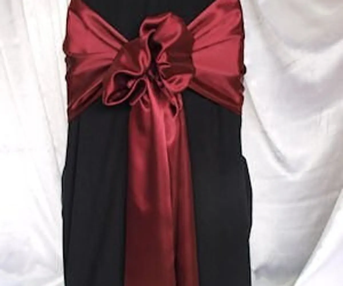 Burgundy satin sash