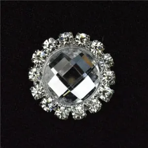 Diamante Buckles for Silver Plated Round Flat Back Diamonte Embellishment,