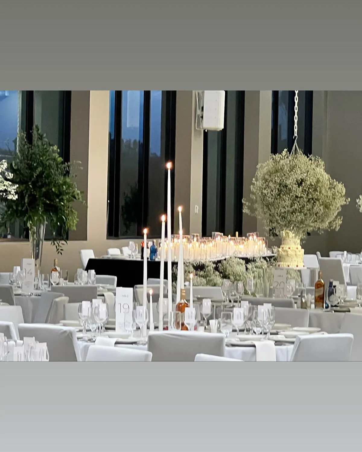 White Wedding for Flowers from ceiling