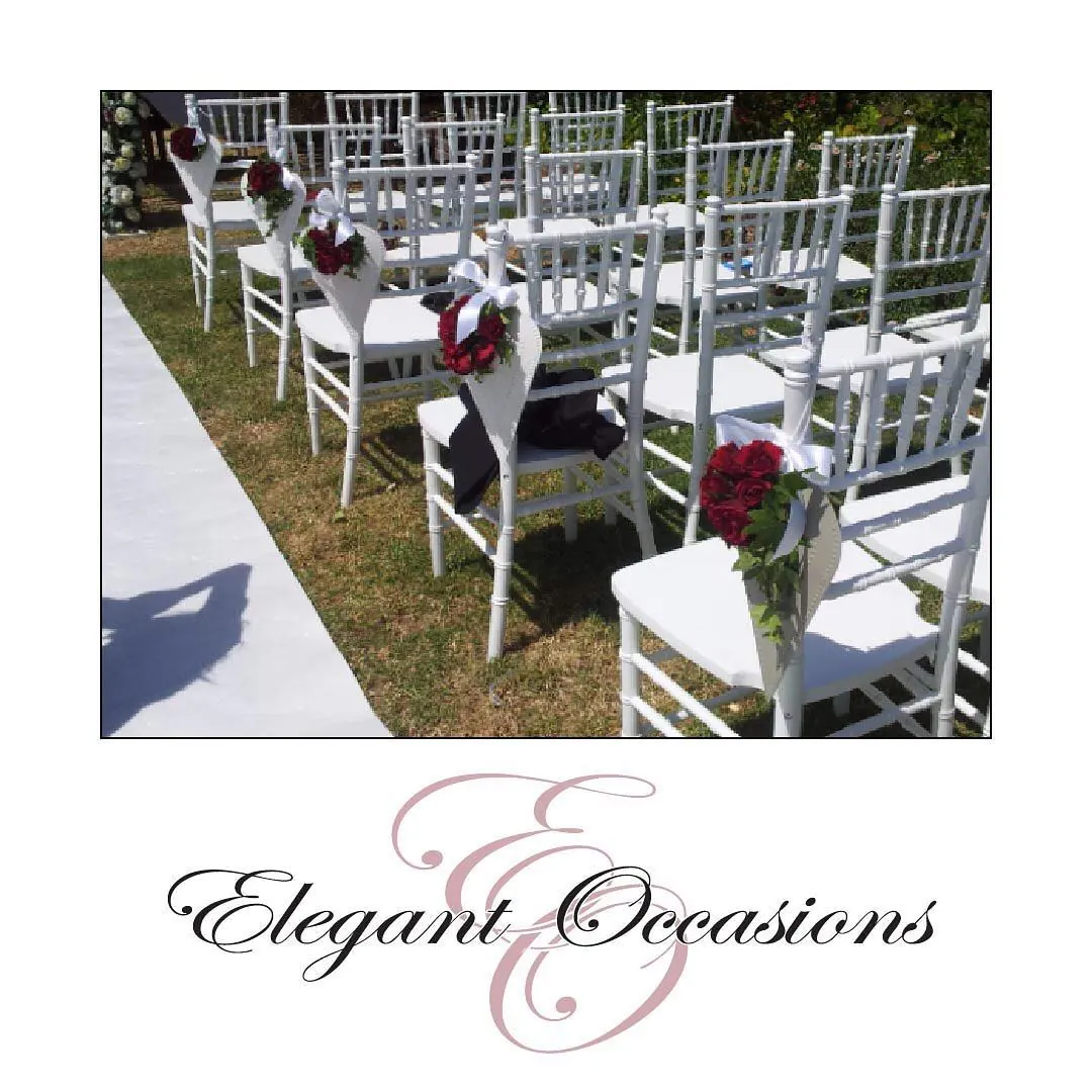 White Wedding Ceremony for Tiffany chairs aisle