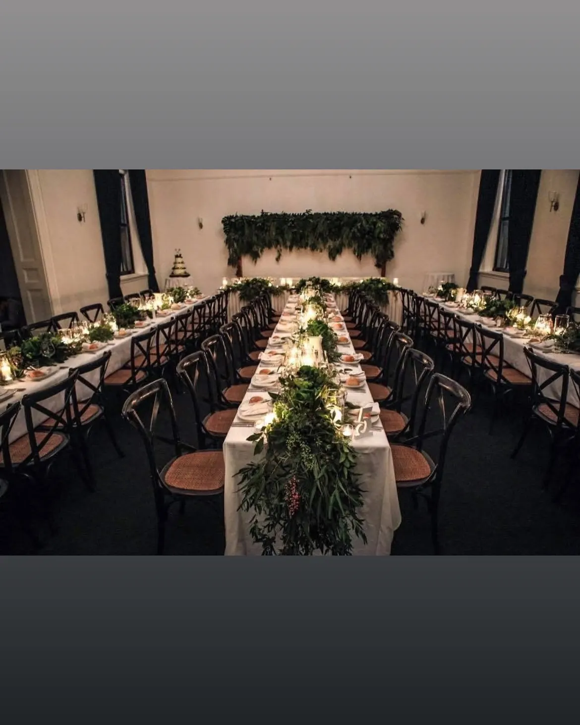 Rustic Style Wedding Table for Greenery and candles