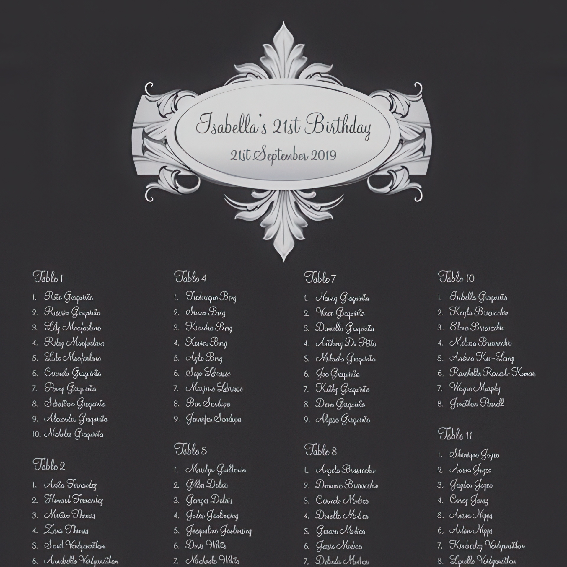 Guest Boards & Seating Plans