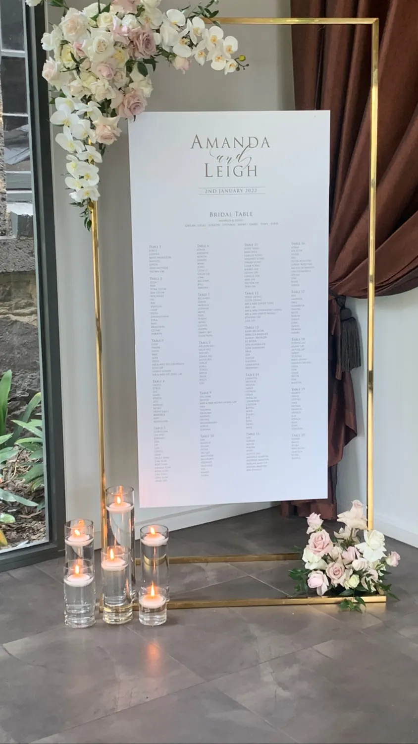 Guest List Stand for Guest board flowers