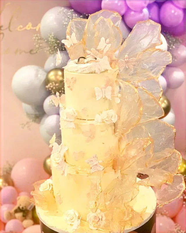 Rice Paper Sails Cake for 3 tier baby cake